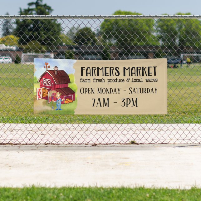 Banderoles cool Farmers Market ajouter du texte (En situation)