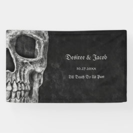 Banderoles Cool Gothique Moitié Crâne Noir et Blanc Grunge