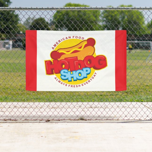 Banderoles cool hotdog shop word art (En situation)