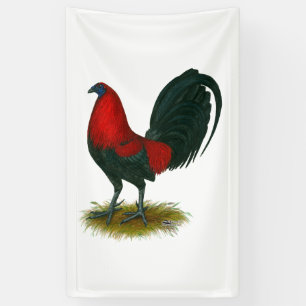 Banderoles Coq de combat américain : Brun Rouge