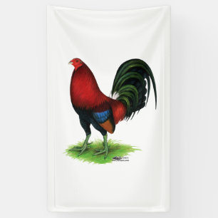 Banderoles Coq de combat : Rouge foncé