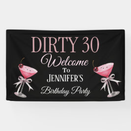 Banderoles Coquette noire et rose 30