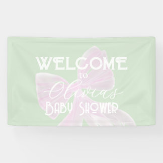 Banderoles Coquette Rose pâle doux noeud et bébé fille shower