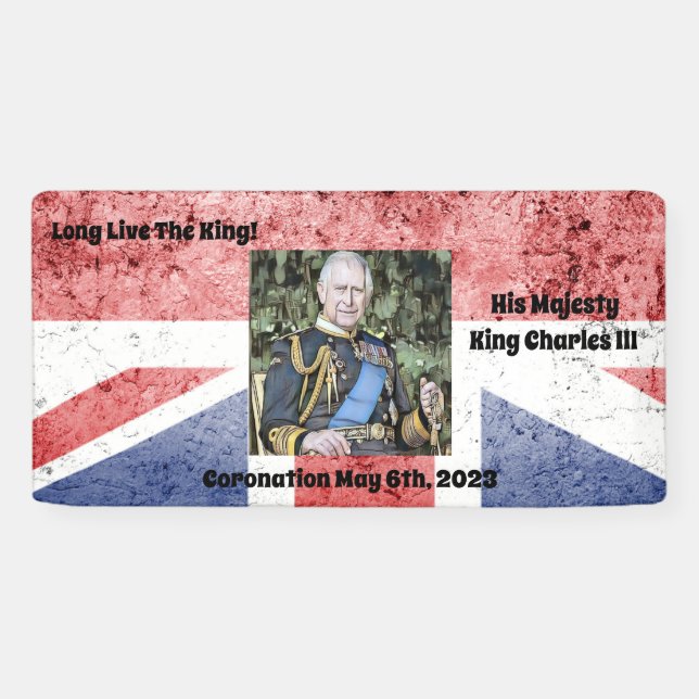 Banderoles Coronation King Charles III modifiable (Horizontal)