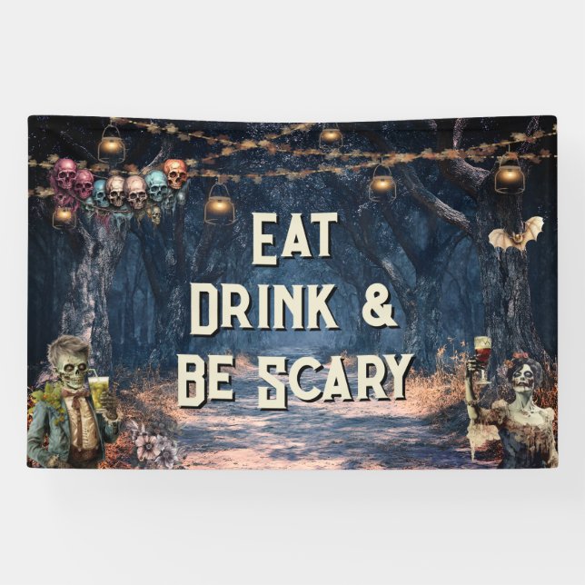 Banderoles Costume et cocktails Halloween (Horizontal)
