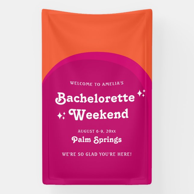 Banderoles Coucher de soleil rose et orange Retro Week-end En (Verticale)