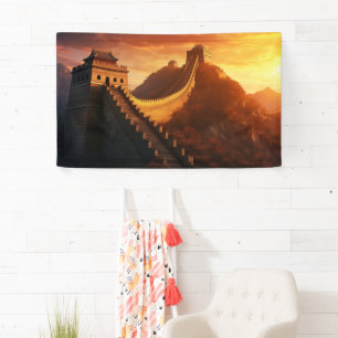 Banderoles Coucher de soleil sur la Grande Muraille de Chine 