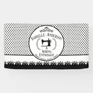 Banderoles Coudre l'enthousiaste noir blanc