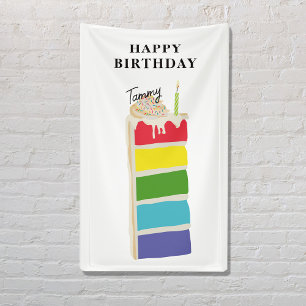 Banderoles Couleur arc-en-ciel fête d'anniversaire gâteau d'a