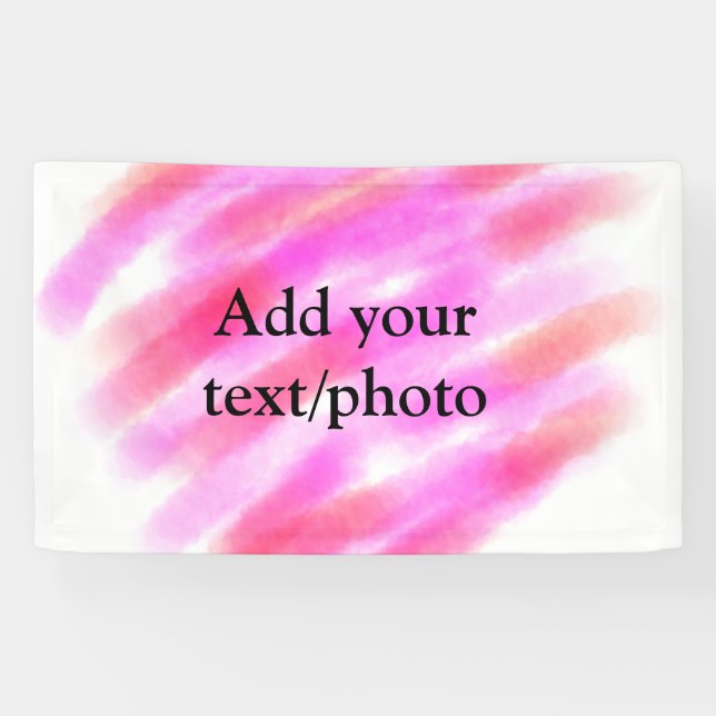 Banderoles Couleur d'eau rose simple personnalisée ajouter le (Horizontal)