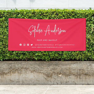 Banderoles Couleur personnalisée Script moderne Social Media 