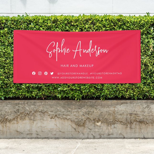 Banderoles Couleur personnalisée Script moderne Social Media  (Créateur téléchargé)