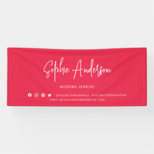Banderoles Couleur personnalisée Script moderne Social Media 