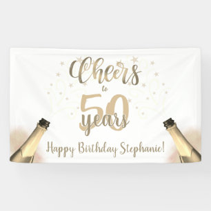 Banderoles COULEURS D'Anniversaire À # ANNÉES Champagne Gold
