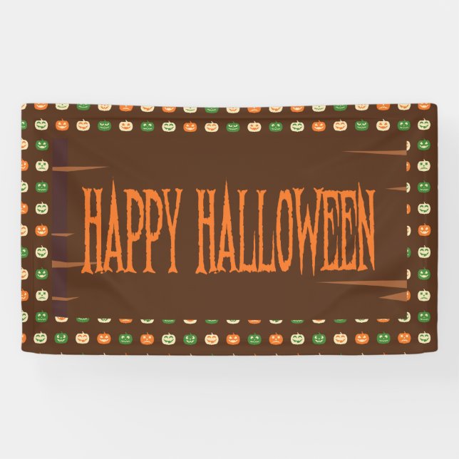 Banderoles Couleurs d'automne Motif Citrouille Halloween (Horizontal)