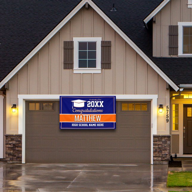 Banderoles Couleurs de l'école bleu et orange (Créateur téléchargé)