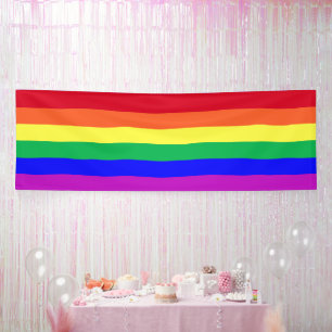 Banderoles Couleurs Vives et Intenses LGBTQ Rayures Classique