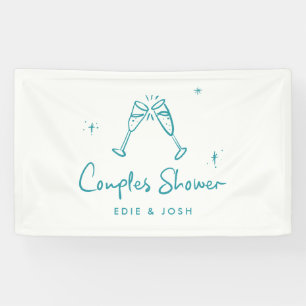 Banderoles Couples douche moderne naturelle élégante manuscri