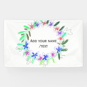 Banderoles couronne de guirlande colorée Noël waadd nom texte