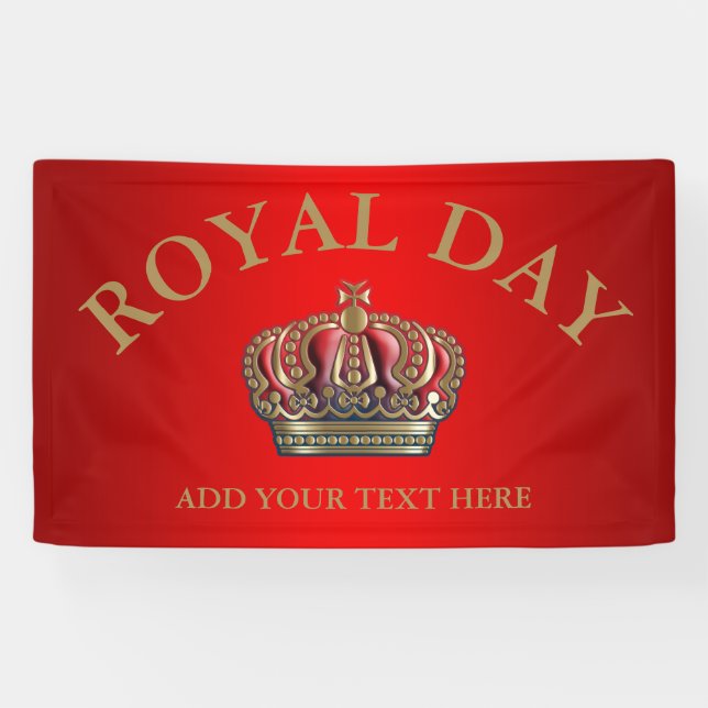 Banderoles Couronne de la Croix Royale - Bleu Or (Horizontal)