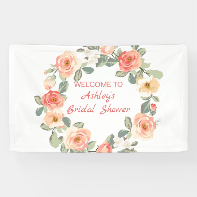 Banderoles Couronne de Roses et de bourgeons (Horizontal)