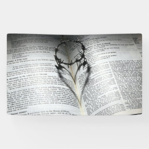 Banderoles Couronne d'épines Coeur et Bible