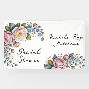 Banderoles Couronne florale romantique pour la fête de mariag