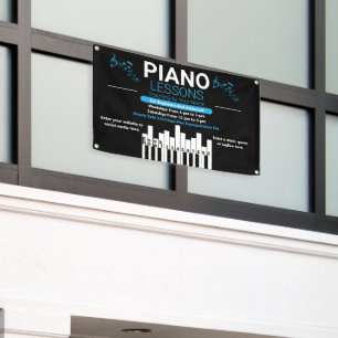 Banderoles Cours de piano personnalisés Prof de musique Cour
