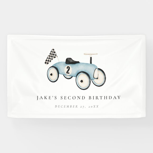 Banderoles Course En Voiture Le 2e Anniversaire (Horizontal)