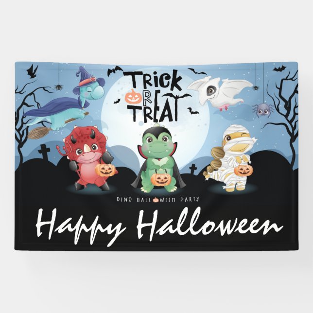 Banderoles Coute Dinosaures Halloween (Horizontal)