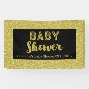 Banderoles Coutume noire de signe de baby shower d'impression