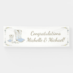 Banderoles Cowboy Baby shower Pays Western Blue Boy