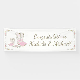 Banderoles Cowgirl Baby shower Pays Western Rose Girl