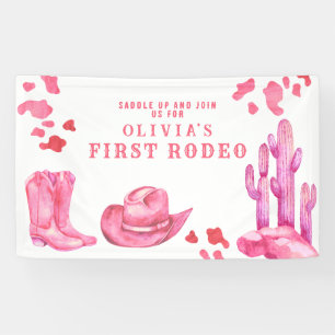 Banderoles Cowgirl Wild West 1er Rodéo fête d'anniversaire