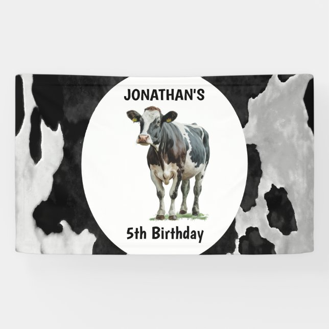 Banderoles Cowhide noir et blanc (Horizontal)
