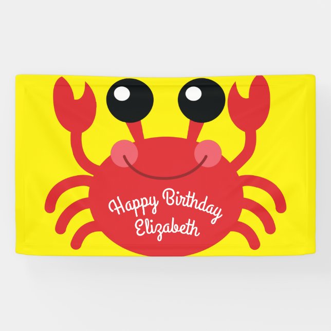 Banderoles Crabe Anniversaire Soirée Cartoon Enfants (Horizontal)