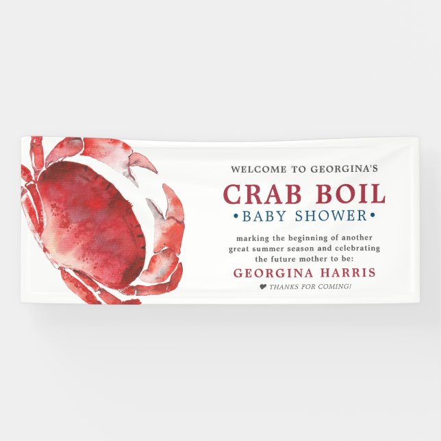 Banderoles Crabe noir| Baby shower (Horizontal)