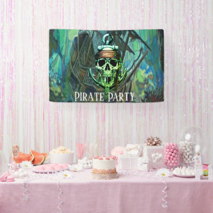 Banderoles Crâne de pirate à l'oeil attrayant Capitaine Green