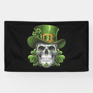 Banderoles Crâne en Sucre Fête de la Saint-Patrick Trèfle