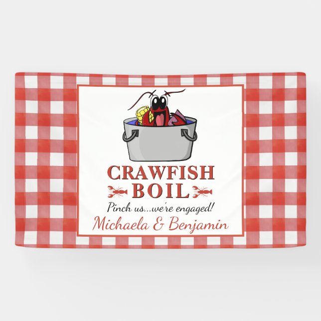 Banderoles Crawfish Bouillir Fruits de mer Barbecue (Horizontal)