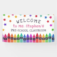 Crayons colorés Stars Bienvenue Salle de classe de