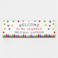 Crayons Étoiles Bienvenue Enseignant de la Classe