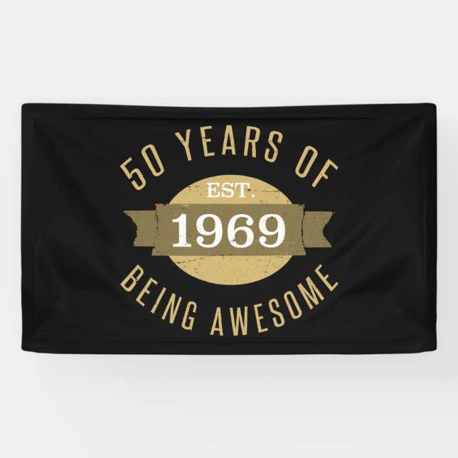 Banderoles Créé en 1969 50e anniversaire (Horizontal)