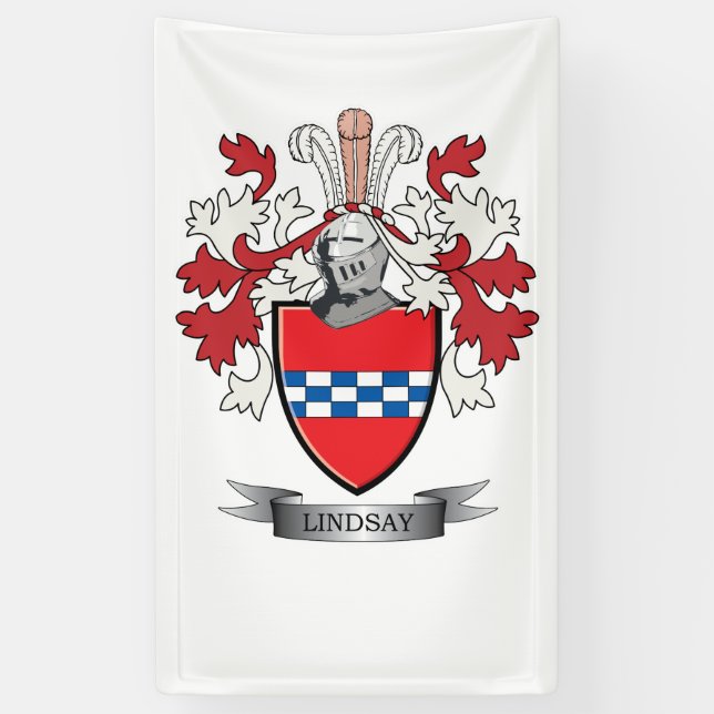 Banderoles Crête de famille de Lindsay et manteau de Lindsay (Vertical)