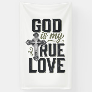 Banderoles Croix Chrétienne Dieu Est Mon Véritable Amour Vect
