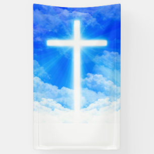 Banderoles Croix de lumière Jésus-Christ chrétien personnalis