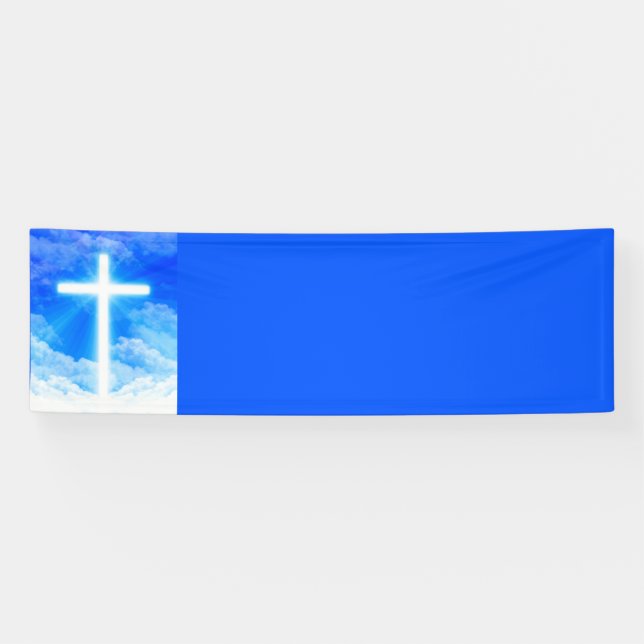 Banderoles Croix de lumière Jésus-Christ chrétien personnalis (Horizontal)