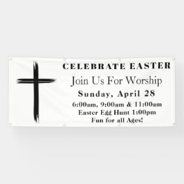 Banderoles Croix moderne simple Pâques dimanche service
