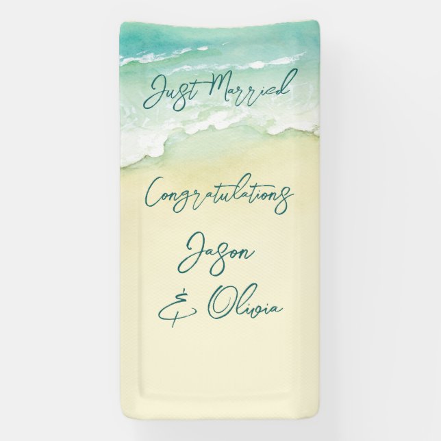 Banderoles Cruise Tropical Beach Mariage Félicitations (Verticale)