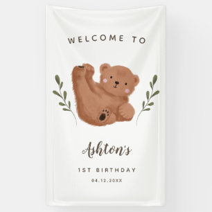 Banderoles Cub Cub Bear Boy Fête d'anniversaire Bienvenue 